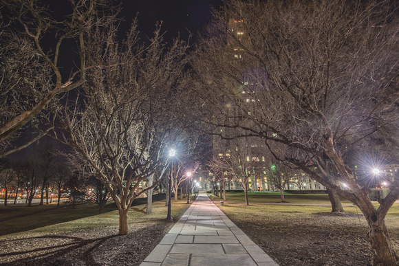 A walkway on the campus of the University of Pittsburgh