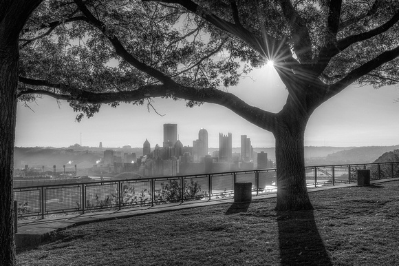 Sunflare on the West End Overlook in Pittsburgh HDR