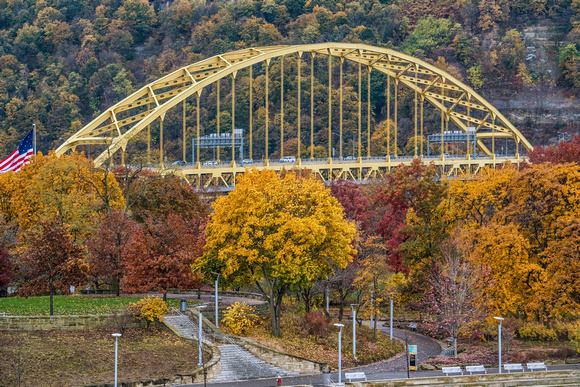 Ft. Pitt Bridge and fall colors in Pittsburgh