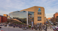 Fans pack the front of PPG Paints Arena in Pittsburgh