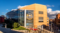Panorama of PPG Paints Arena at sunset in Pittsburgh