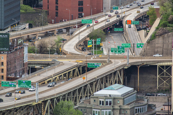 Busy roadways in Pittsburgh