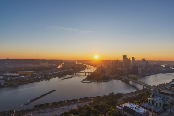 Sunrise over Pittsburgh on a summer morning