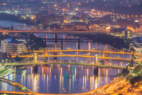 View of the bridges on the Allegheny River