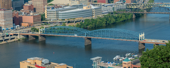 Smithfield Street Bridge panorama from Mt. Washington in Pittsburgh copy