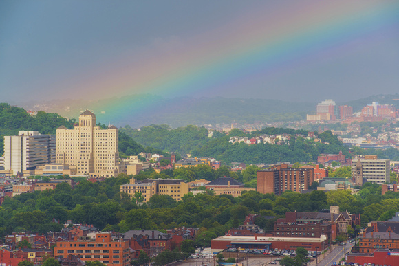 Rainbow over the North Side of Pittsburgh