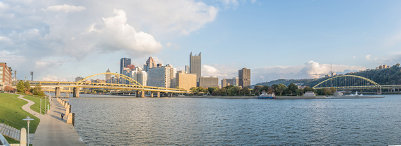 A sunny day panorama on the North Shore of Pittsburgh
