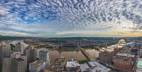 Panorama of Pittsburgh looking North at Dawn