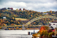 The West End Bridge surrounded by fall colors in Pittsburgh