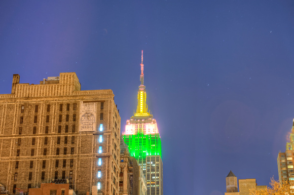 The Empire State Building at night in HDR
