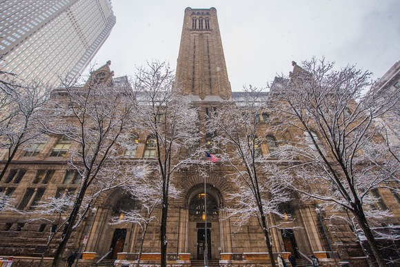 The Courthouse in downtown Pittsburgh in the snow