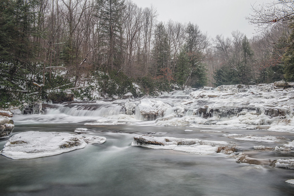 Below the Cascades at Ohiopyle State Park in the winter