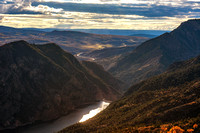 Looking down the Black Canyon of the Gunnison at dusk in Colorado