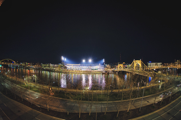 PNC Park from across the river at night
