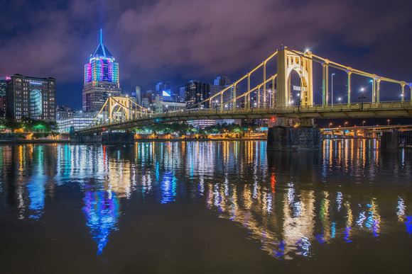 The Clemente Bridge and colorful Highmark Building
