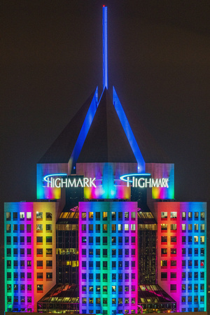 The colorful Highmark Building in Pittsburgh