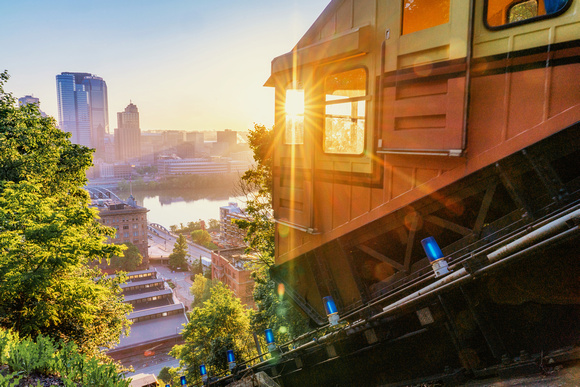 Sunlight through the Mon Incline in Pittsburgh
