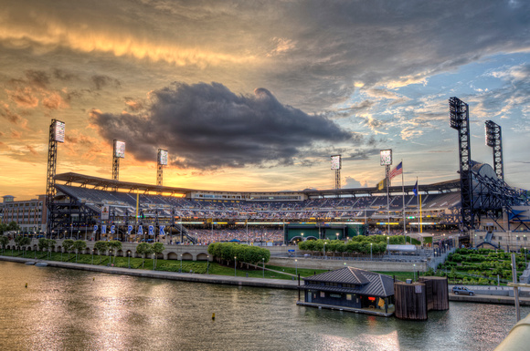 PNC Park on a cloudy evening in Pittsburgh HDR