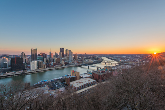 Sunrise on New Years Day in Pittsburgh from Mt. Washington