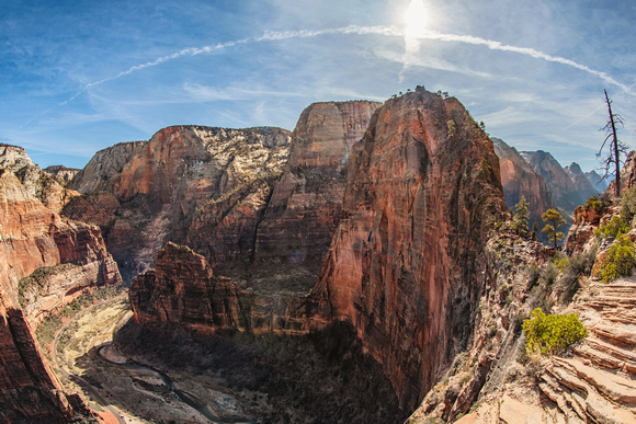 A view of Angel's Landing from Scout's Landing in Zion National Park