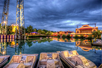 Blue hour reflections at Kennywood Park HDR