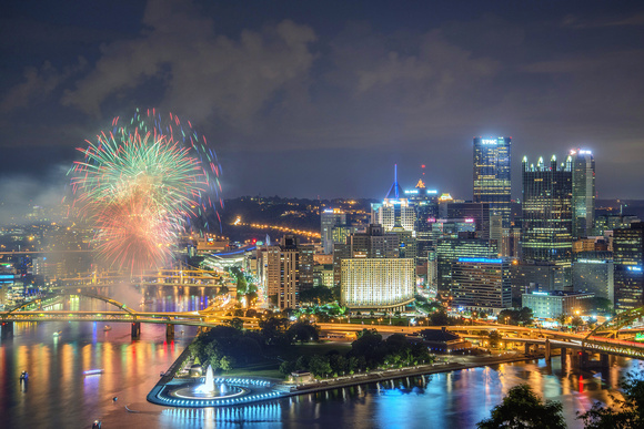 Fireworks in Pittsburgh after a Pittsburgh Pirates game at PNC Park