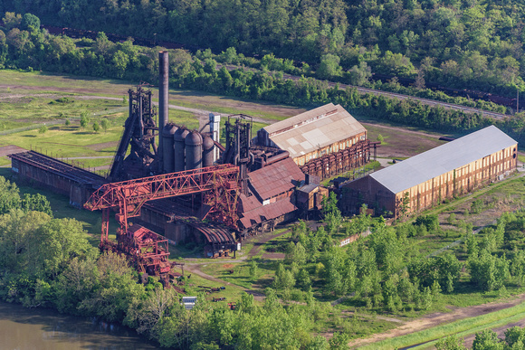 An aerial view of Carrie Furnace in Rankin