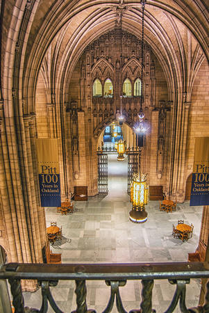 Above the lobby of the Cathedral of Learning on the campus of the University of Pittsburgh