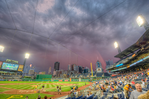 End of rainbow from PNC Park HDR