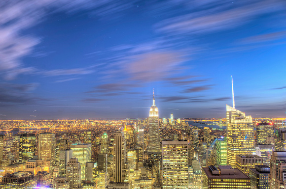Blue hour from the Top of the Rock HDR