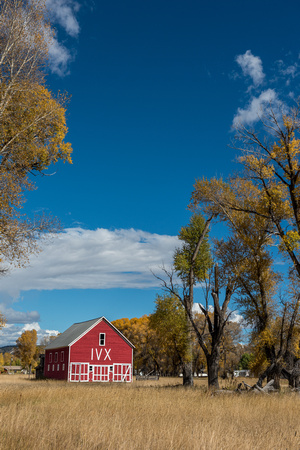 A bright red barn near Gunnison, Colorado