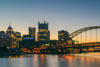 Pittsburgh reflects in the Monongahela River at dawn