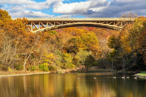 Panther Hollow Bridge in Pittsburgh in the fall