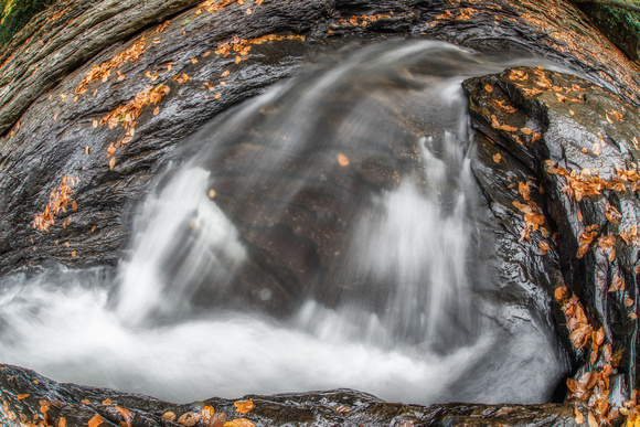 Water rushes down the natural rock slides at Ohiopyle State Park HDR