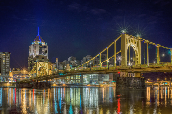 The Roberto Clemente Bridge on the North Shore of Pittsburgh
