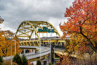 The Ft. Duquesne Bridge in the fall in Pittsburgh