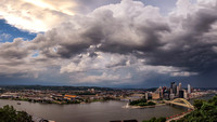 Panorama of storm clouds over downtown Pittsburgh