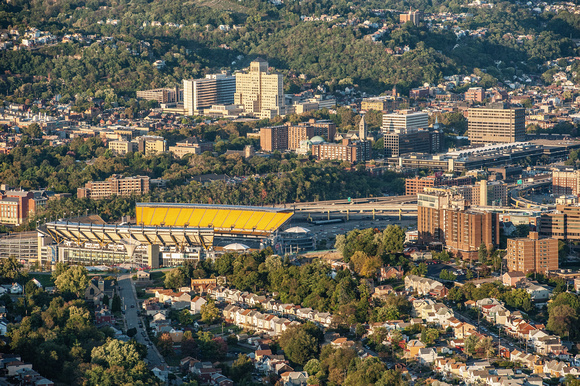 Heinz Field in Pittsburgh from above Mt. Washington