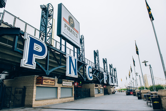 Fog around PNC Park in Pittsburgh