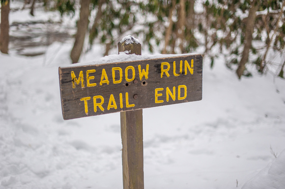Meadow Run Trail sign at Ohiopyle State Park