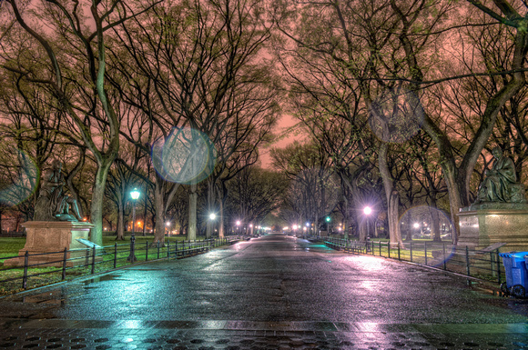 The Mall in Central Park at night HDR