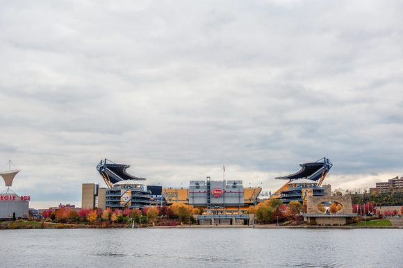 Heinz Field and the North Shore in the fall in Pittsburgh