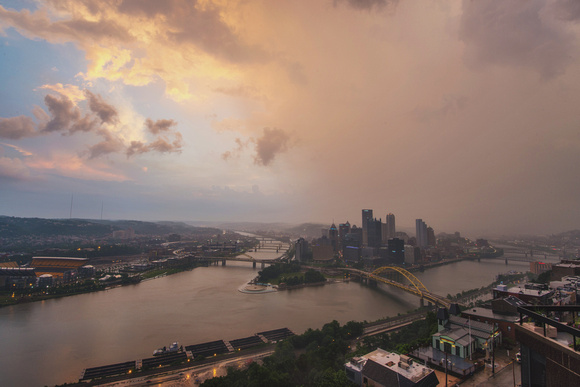Rains passing through Pittsburgh from Mt. Washington