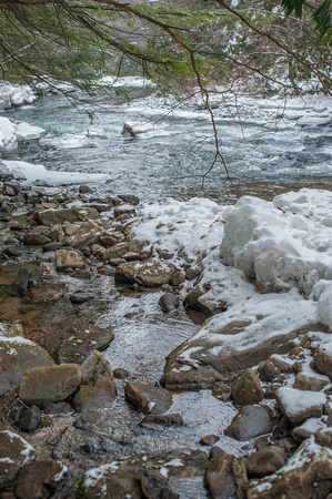 Little stream turns into a big stream in the winter at Ohiopyle State Park