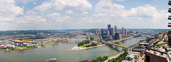 Panorama of Pittsburgh on a sunny spring day