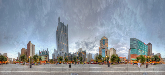 Market Square panorama in downtown Pittsburgh HDR
