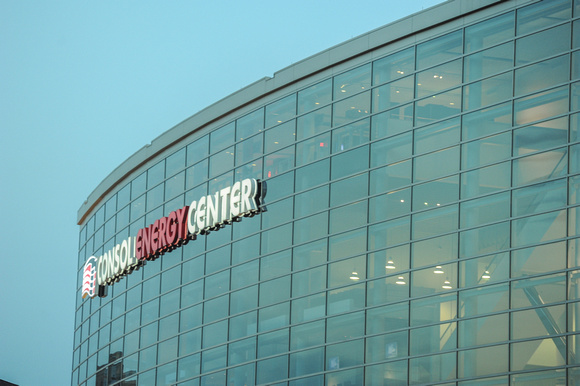 The front of CONSOL Energy Center, home of the Pittsburgh Penguins