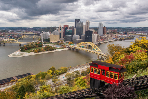Duquesne Incline climbing Mt. Washington in Pittsburgh in the fall
