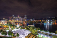 Wide angle view of the North Shore and Pittsburgh skyline