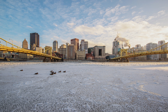 Out on the ice during the polar vortex in Pittsburgh in 2014